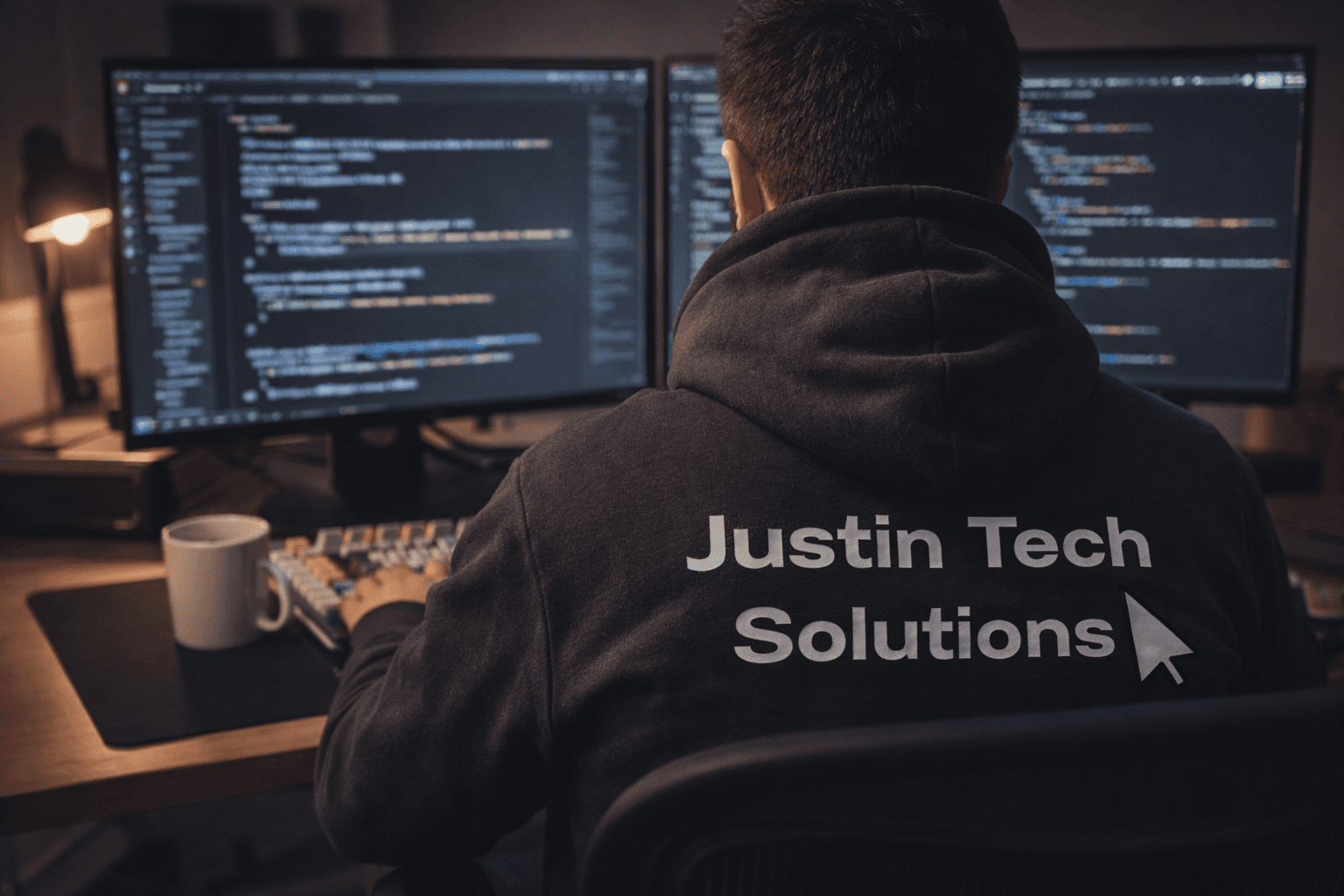 Developer working on a custom business website
